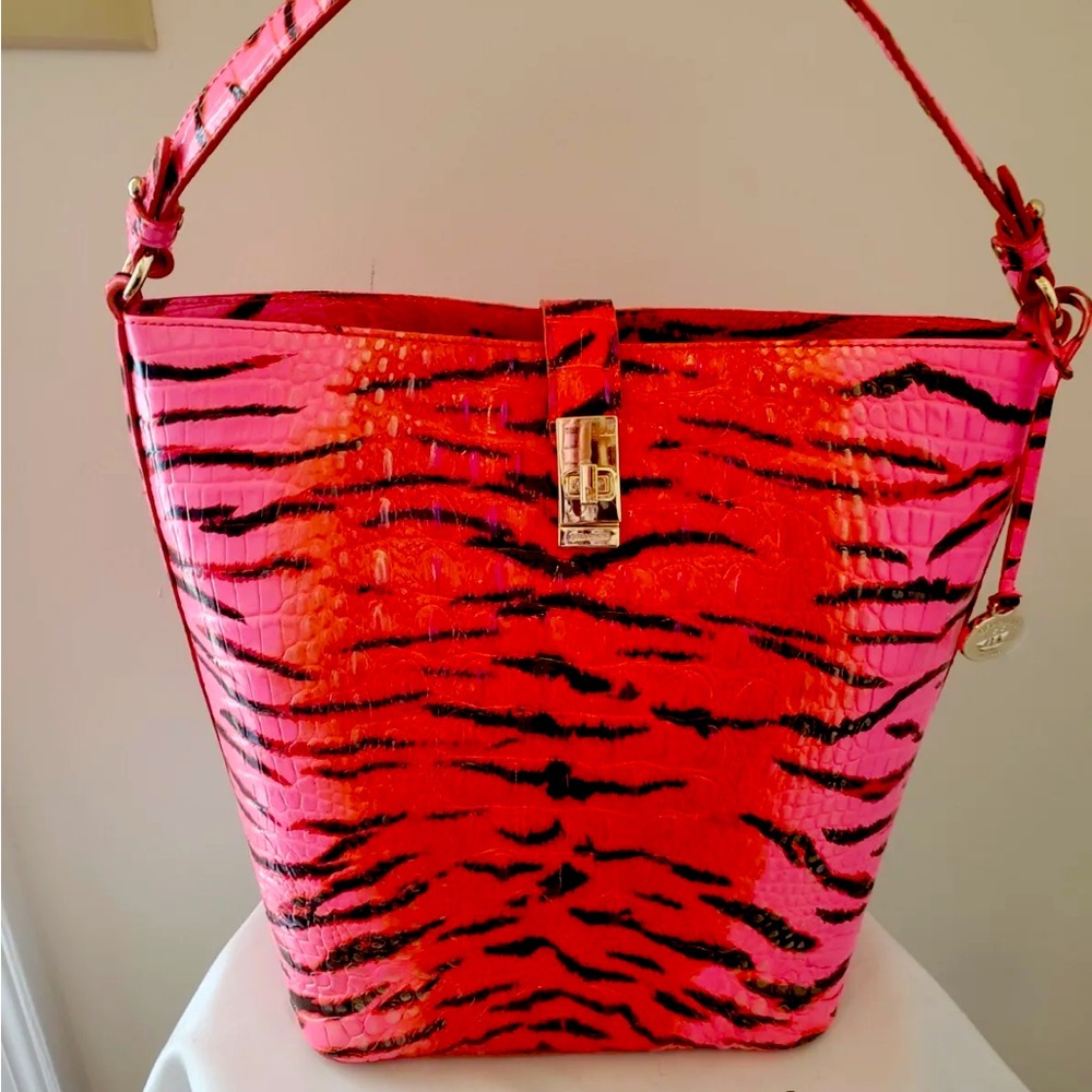 Brahmin Sheria new bag pink feline in color texture Melbourne.